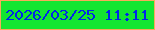 文字の大きさ：5、枠の色：f8aa5a、背景の色：13e631、文字の色：0026e9 無料ブログパーツのブログ時計