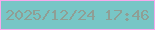 文字の大きさ：4、枠の色：f8aaed、背景の色：78c6c6、文字の色：8f9e95 無料ブログパーツのブログ時計