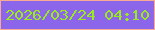 文字の大きさ：3、枠の色：f8ab92、背景の色：8c66ea、文字の色：9aeb1c 無料ブログパーツのブログ時計