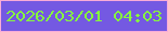 文字の大きさ：3、枠の色：f8acd7、背景の色：7459e2、文字の色：86f93e 無料ブログパーツのブログ時計