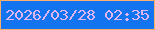 文字の大きさ：3、枠の色：f8b06c、背景の色：1274ee、文字の色：deb6f0 無料ブログパーツのブログ時計
