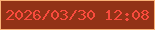 文字の大きさ：1、枠の色：f8b176、背景の色：923216、文字の色：f94b3d 無料ブログパーツのブログ時計