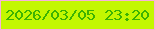 文字の大きさ：5、枠の色：f8b1da、背景の色：c3f701、文字の色：3cb302 無料ブログパーツのブログ時計