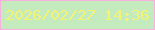 文字の大きさ：4、枠の色：f8b1df、背景の色：c3ebbd、文字の色：f5f374 無料ブログパーツのブログ時計