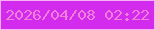 文字の大きさ：1、枠の色：f8b1f6、背景の色：d32bee、文字の色：f07fdc 無料ブログパーツのブログ時計