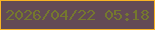 文字の大きさ：4、枠の色：f8b325、背景の色：634a55、文字の色：75782e 無料ブログパーツのブログ時計