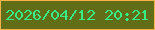文字の大きさ：3、枠の色：f8b348、背景の色：616d17、文字の色：37f083 無料ブログパーツのブログ時計