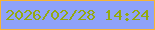 文字の大きさ：2、枠の色：f8b434、背景の色：8fa2f9、文字の色：94a910 無料ブログパーツのブログ時計