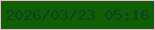 文字の大きさ：3、枠の色：f8b4db、背景の色：0f5f04、文字の色：113e20 無料ブログパーツのブログ時計
