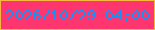 文字の大きさ：5、枠の色：f8b73f、背景の色：fe356e、文字の色：0e93f9 無料ブログパーツのブログ時計