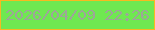 文字の大きさ：1、枠の色：f8b920、背景の色：6fe851、文字の色：9ea599 無料ブログパーツのブログ時計