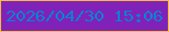 文字の大きさ：4、枠の色：f8ba3d、背景の色：8022ba、文字の色：0483d0 無料ブログパーツのブログ時計