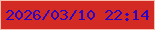文字の大きさ：5、枠の色：f8bead、背景の色：d32b23、文字の色：2b03c4 無料ブログパーツのブログ時計