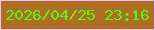 文字の大きさ：1、枠の色：f8befd、背景の色：af6f20、文字の色：58f71c 無料ブログパーツのブログ時計