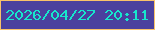 文字の大きさ：4、枠の色：f8c26a、背景の色：4a409e、文字の色：17e7cc 無料ブログパーツのブログ時計