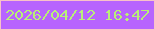 文字の大きさ：5、枠の色：f8c2c9、背景の色：b764fe、文字の色：b8ef77 無料ブログパーツのブログ時計