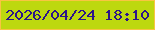 文字の大きさ：3、枠の色：f8c541、背景の色：bdd80f、文字の色：2c148a 無料ブログパーツのブログ時計