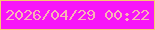 文字の大きさ：5、枠の色：f8c671、背景の色：f715f8、文字の色：f9b3b6 無料ブログパーツのブログ時計