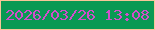 文字の大きさ：3、枠の色：f8c698、背景の色：099953、文字の色：d24fcb 無料ブログパーツのブログ時計