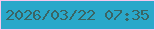文字の大きさ：4、枠の色：f8c8ed、背景の色：2aa8ca、文字の色：3a6564 無料ブログパーツのブログ時計