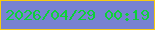 文字の大きさ：2、枠の色：f8cb11、背景の色：7882d2、文字の色：0cd238 無料ブログパーツのブログ時計