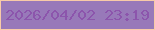 文字の大きさ：5、枠の色：f8cba8、背景の色：9879b9、文字の色：8c55ac 無料ブログパーツのブログ時計