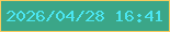文字の大きさ：2、枠の色：f8cc5e、背景の色：3ba688、文字の色：4be6f1 無料ブログパーツのブログ時計
