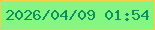 文字の大きさ：2、枠の色：f8cd47、背景の色：85f681、文字の色：0b9060 無料ブログパーツのブログ時計