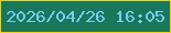 文字の大きさ：3、枠の色：f8ce0f、背景の色：19785a、文字の色：75cef6 無料ブログパーツのブログ時計