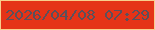 文字の大きさ：2、枠の色：f8ce8c、背景の色：e53317、文字の色：5c505b 無料ブログパーツのブログ時計