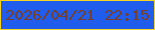 文字の大きさ：4、枠の色：f8d31f、背景の色：205ded、文字の色：753f2a 無料ブログパーツのブログ時計