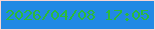 文字の大きさ：1、枠の色：f8d5d4、背景の色：2189e4、文字の色：2bba3b 無料ブログパーツのブログ時計