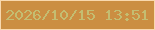 文字の大きさ：3、枠の色：f8d8ae、背景の色：cb8e42、文字の色：c4bd71 無料ブログパーツのブログ時計