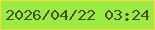 文字の大きさ：1、枠の色：f8da47、背景の色：9aec41、文字の色：4c4f25 無料ブログパーツのブログ時計