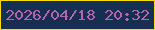 文字の大きさ：1、枠の色：f8dc04、背景の色：162f50、文字の色：b863b0 無料ブログパーツのブログ時計