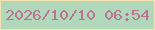 文字の大きさ：1、枠の色：f8e1b1、背景の色：b2d8bb、文字の色：bb748f 無料ブログパーツのブログ時計