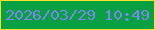 文字の大きさ：3、枠の色：f8e226、背景の色：08a043、文字の色：7b86ef 無料ブログパーツのブログ時計