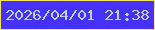 文字の大きさ：1、枠の色：f8e35c、背景の色：4632fa、文字の色：bdd0e8 無料ブログパーツのブログ時計