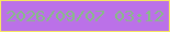 文字の大きさ：4、枠の色：f8e860、背景の色：bb71e8、文字の色：86bd85 無料ブログパーツのブログ時計