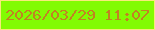 文字の大きさ：3、枠の色：f8ea7a、背景の色：82fb02、文字の色：c18223 無料ブログパーツのブログ時計