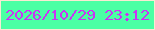 文字の大きさ：5、枠の色：f8ead2、背景の色：4affa4、文字の色：cb33f4 無料ブログパーツのブログ時計