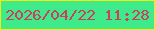 文字の大きさ：1、枠の色：f8eb0a、背景の色：3fea8a、文字の色：ca3f5f 無料ブログパーツのブログ時計