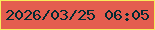 文字の大きさ：1、枠の色：f8eb5c、背景の色：e45d4f、文字の色：012b33 無料ブログパーツのブログ時計