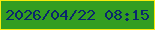 文字の大きさ：4、枠の色：f8ec0f、背景の色：339e21、文字の色：0a276d 無料ブログパーツのブログ時計