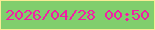 文字の大きさ：1、枠の色：f8ec96、背景の色：80ce6d、文字の色：f21ea5 無料ブログパーツのブログ時計