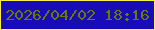 文字の大きさ：2、枠の色：f8ed47、背景の色：180cb7、文字の色：69790f 無料ブログパーツのブログ時計
