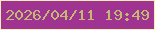 文字の大きさ：2、枠の色：f8eeb2、背景の色：a03391、文字の色：c1ba73 無料ブログパーツのブログ時計