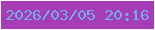 文字の大きさ：3、枠の色：f8f3f7、背景の色：a63db7、文字の色：72ade7 無料ブログパーツのブログ時計
