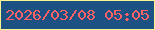 文字の大きさ：2、枠の色：f8f492、背景の色：1c5283、文字の色：fe6265 無料ブログパーツのブログ時計