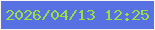 文字の大きさ：3、枠の色：f8f4f2、背景の色：5871e2、文字の色：9ade45 無料ブログパーツのブログ時計